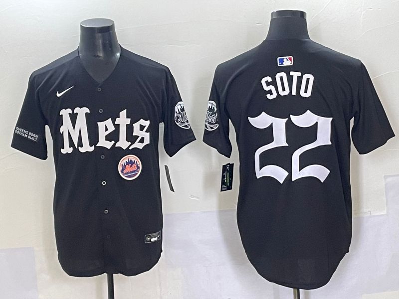 Men 2025 New York Mets #22 Soto Black Five generations Joint Name Nike MLB Jersey style 15->new york mets->MLB Jersey